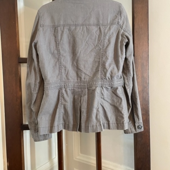 GAP Gray Linen-Blend Cargo Jacket, Size Medium - Picture 8 of 8